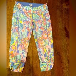 Lilly Pulitzer Luxletic Leggings Surf Gypsea size L EEUC